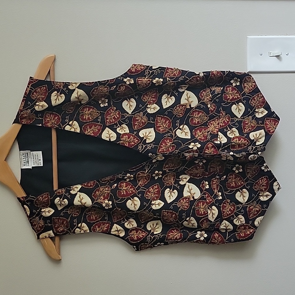 EUC Vintage 90s Halsey Beaded Leaf Fall Vest